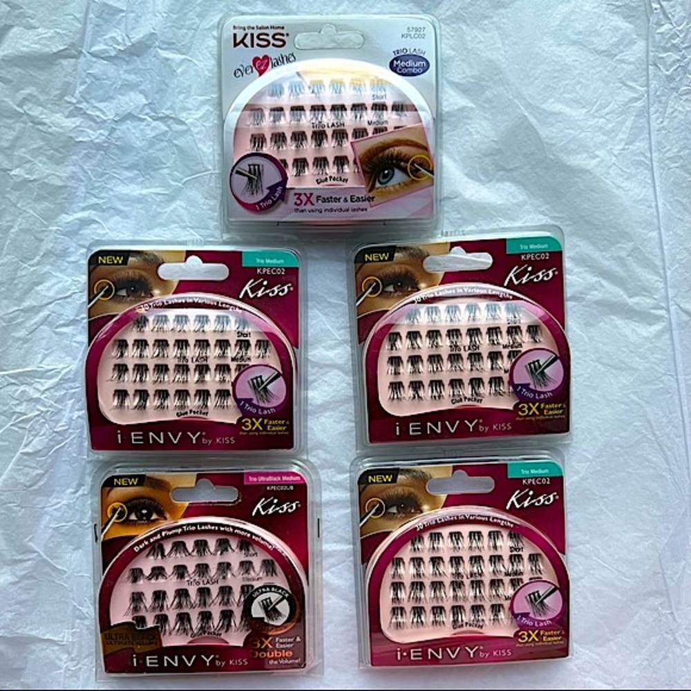 NIB KISS I envy trio eyelashes bundle of 5